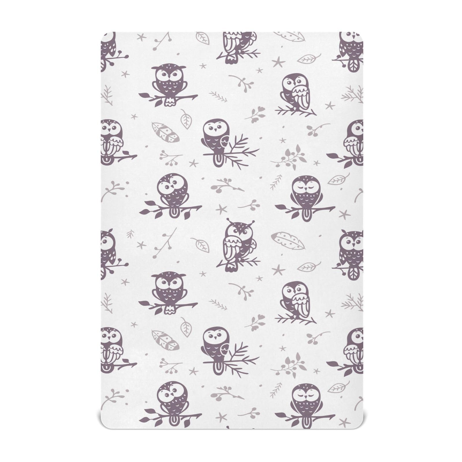 GOODOLD Cute Owl crib sheet in soft, breathable fabric for baby comfort.