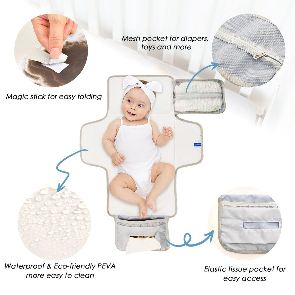 GOODOLD portable changing pad folded compact size fits easily in your bag.