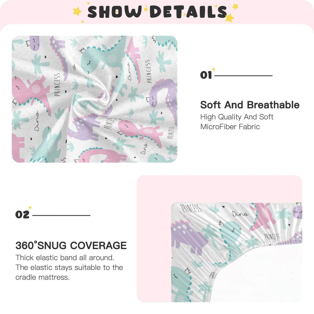 GOODOLD Princess Dinosaur sheet fits standard sizes and folds compactly for storage