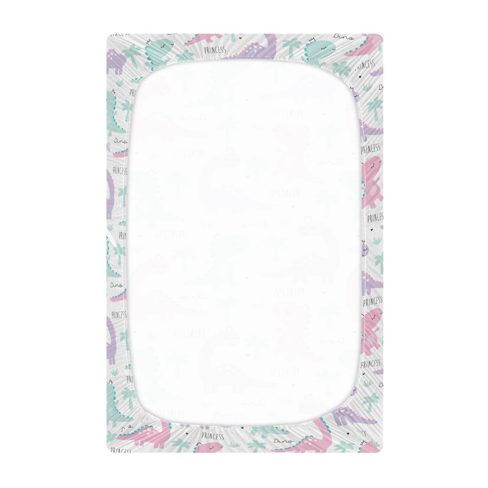GOODOLD Princess Dinosaur sheet for crib and playpen, versatile nursery use