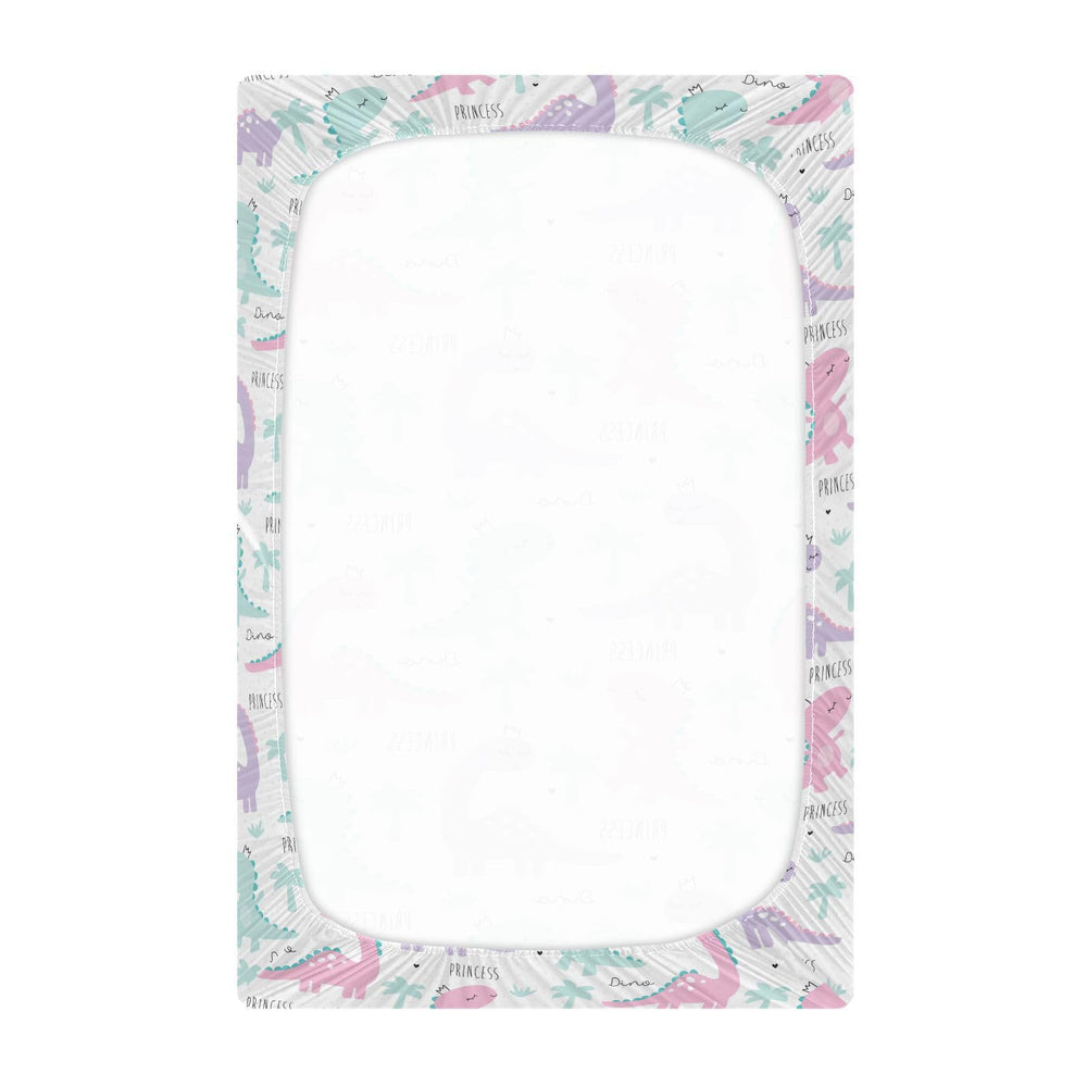 GOODOLD Princess Dinosaur sheet for crib and playpen, versatile nursery use