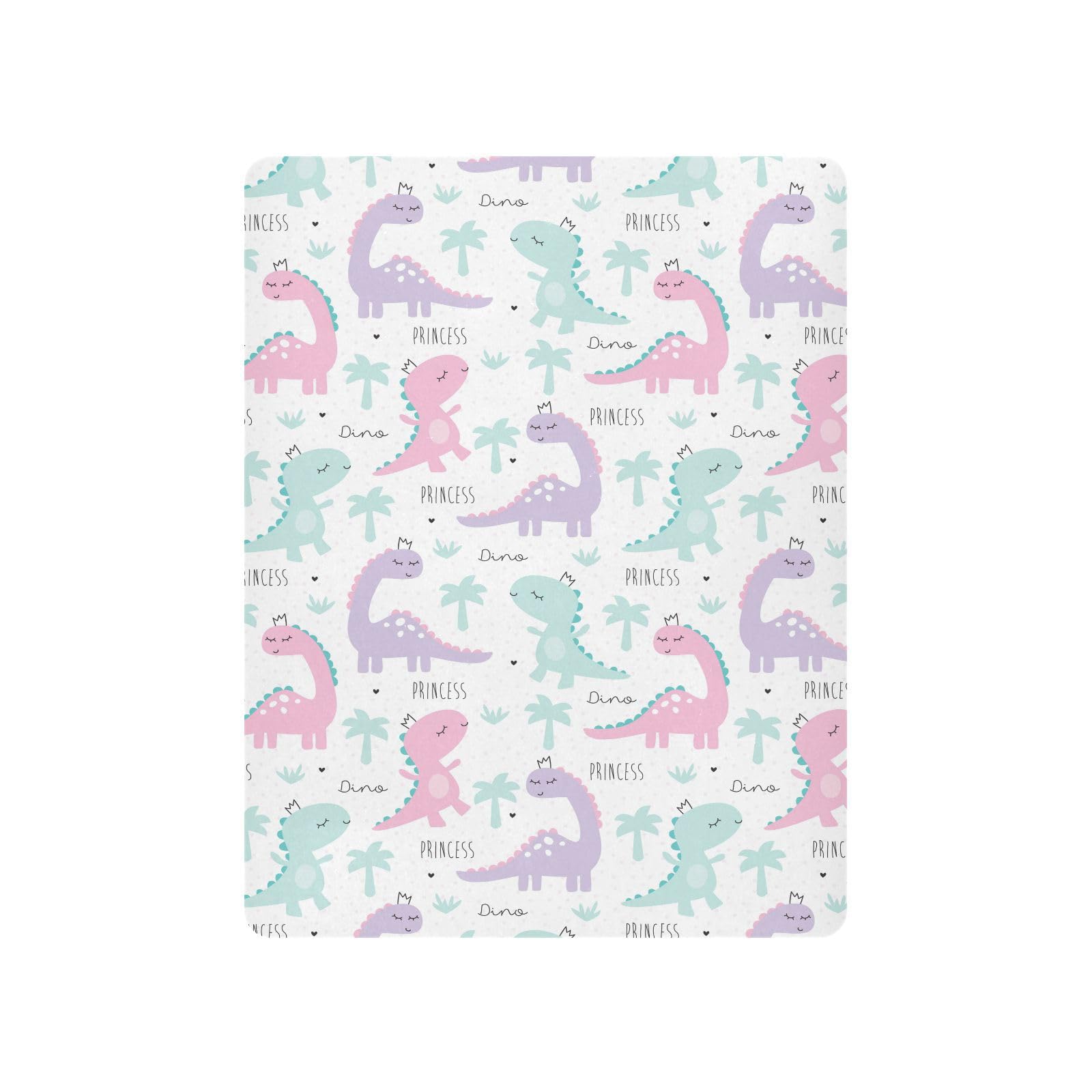 GOODOLD Princess Dinosaur crib sheet with elastic fit for snug mattress coverage