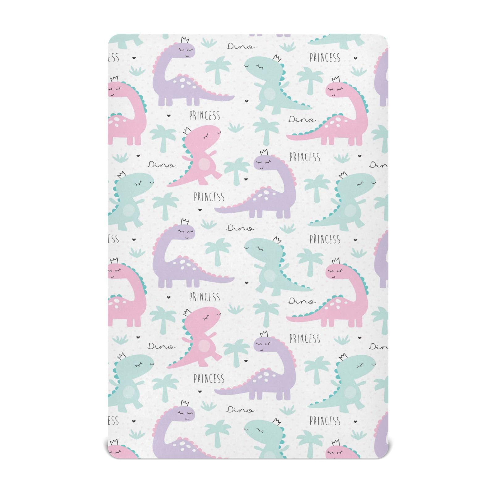GOODOLD Princess Dinosaur crib sheet in soft fabric for gentle sleep