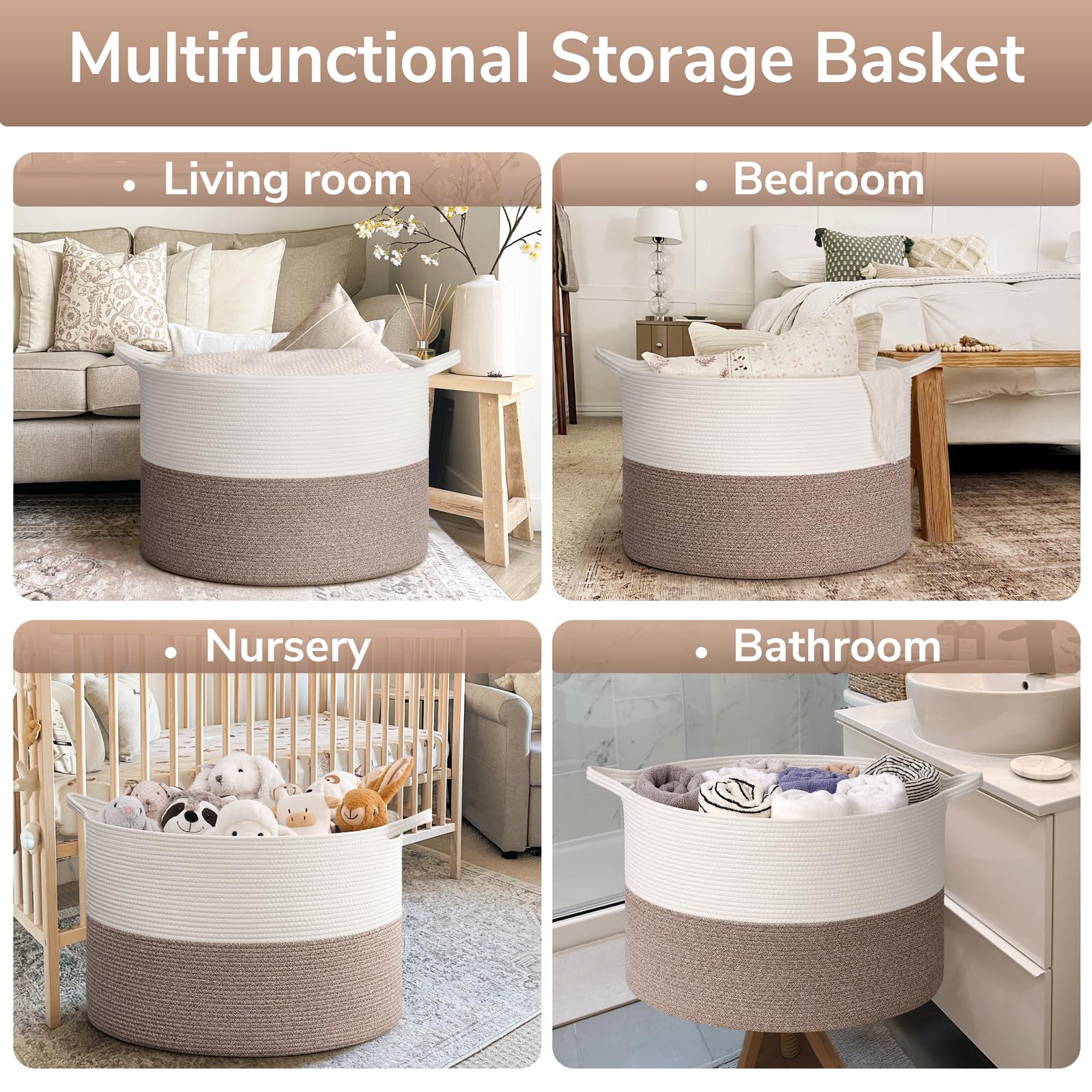 Goodpick 115L basket with neutral tone blends with décor.