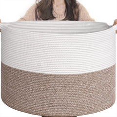 Goodpick 115L extra large blanket basket top view for neat blanket storage.