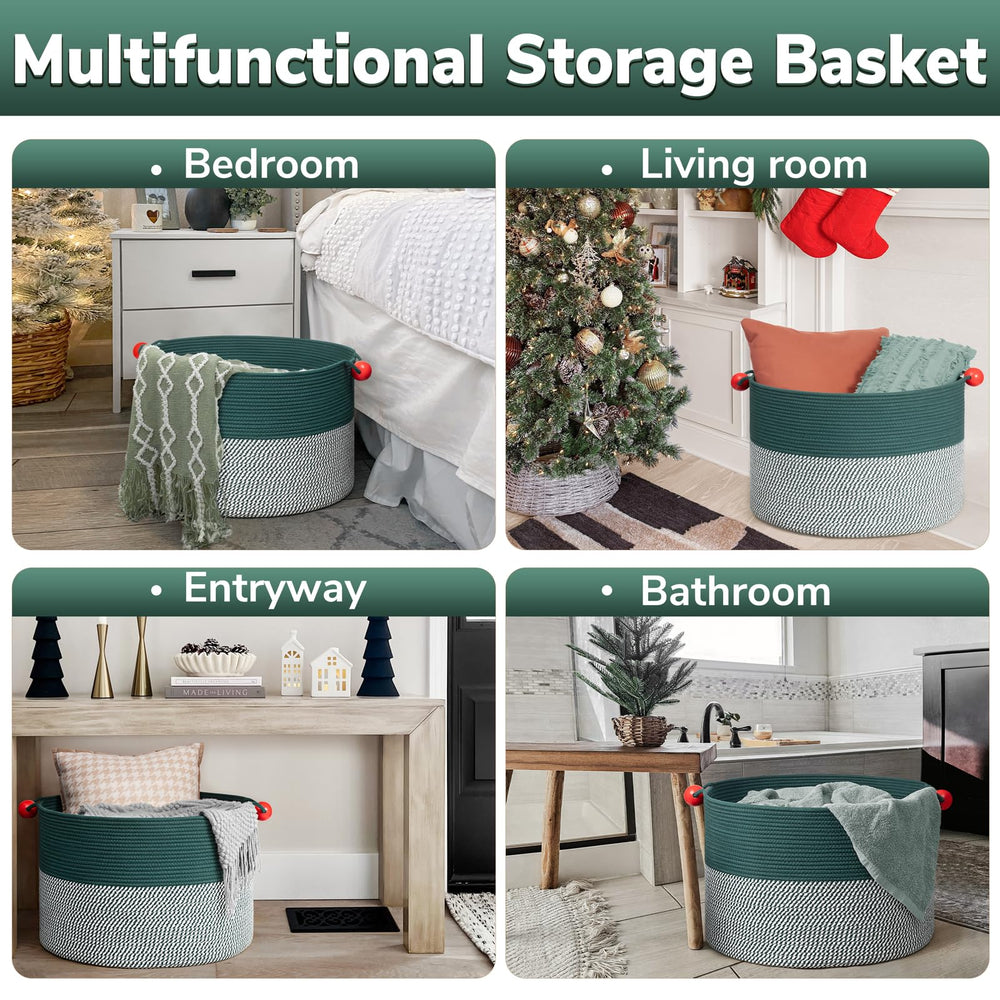 Goodpick basket easy to move between rooms with carry-friendly red balls