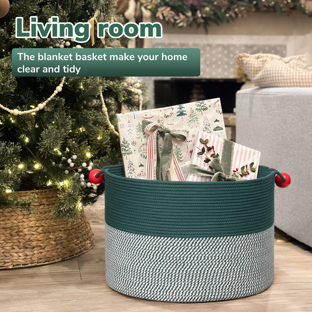 Goodpick basket adds stylish color and texture to living room decor
