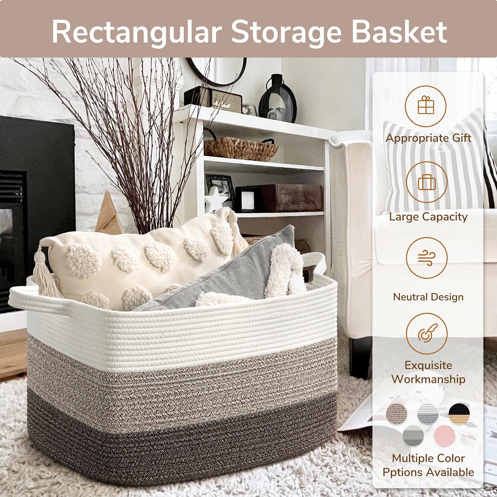 Goodpick versatile basket for towels blankets and toys in bathroom or laundry