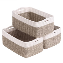 Goodpick rectangular organizer baskets lay neatly on shelves for toy storage and clutter control