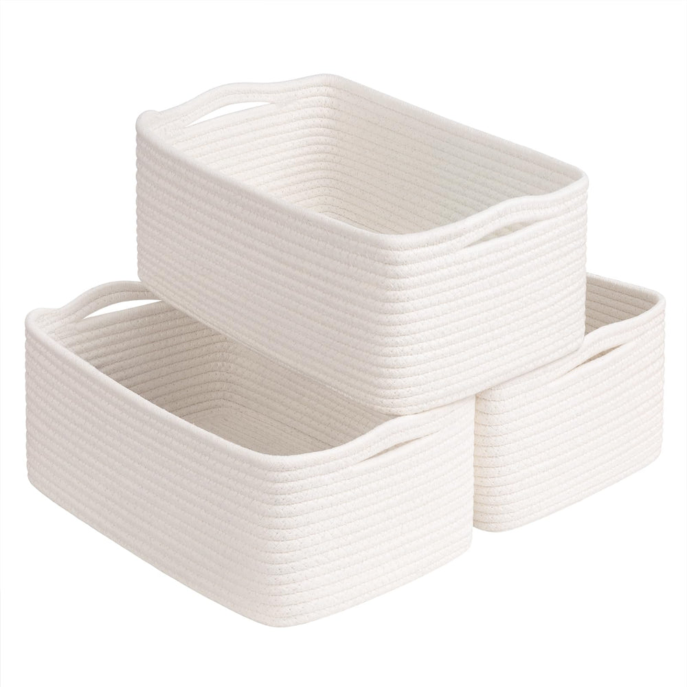 Goodpick rectangular rope storage basket with handles for nursery organization and clutter reduction.