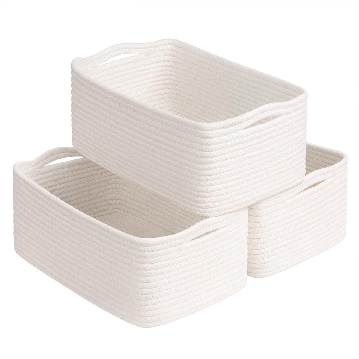 Goodpick rectangular rope storage basket with handles for nursery organization and clutter reduction.