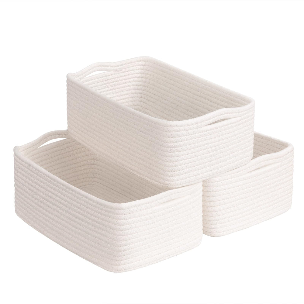 Goodpick white basket for shelves, ideal for tidy organization and easy storage.