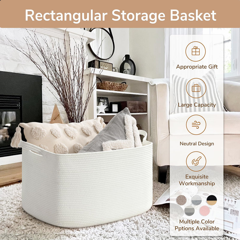 Goodpick blanket basket large white nursery setup for blankets and plush toys