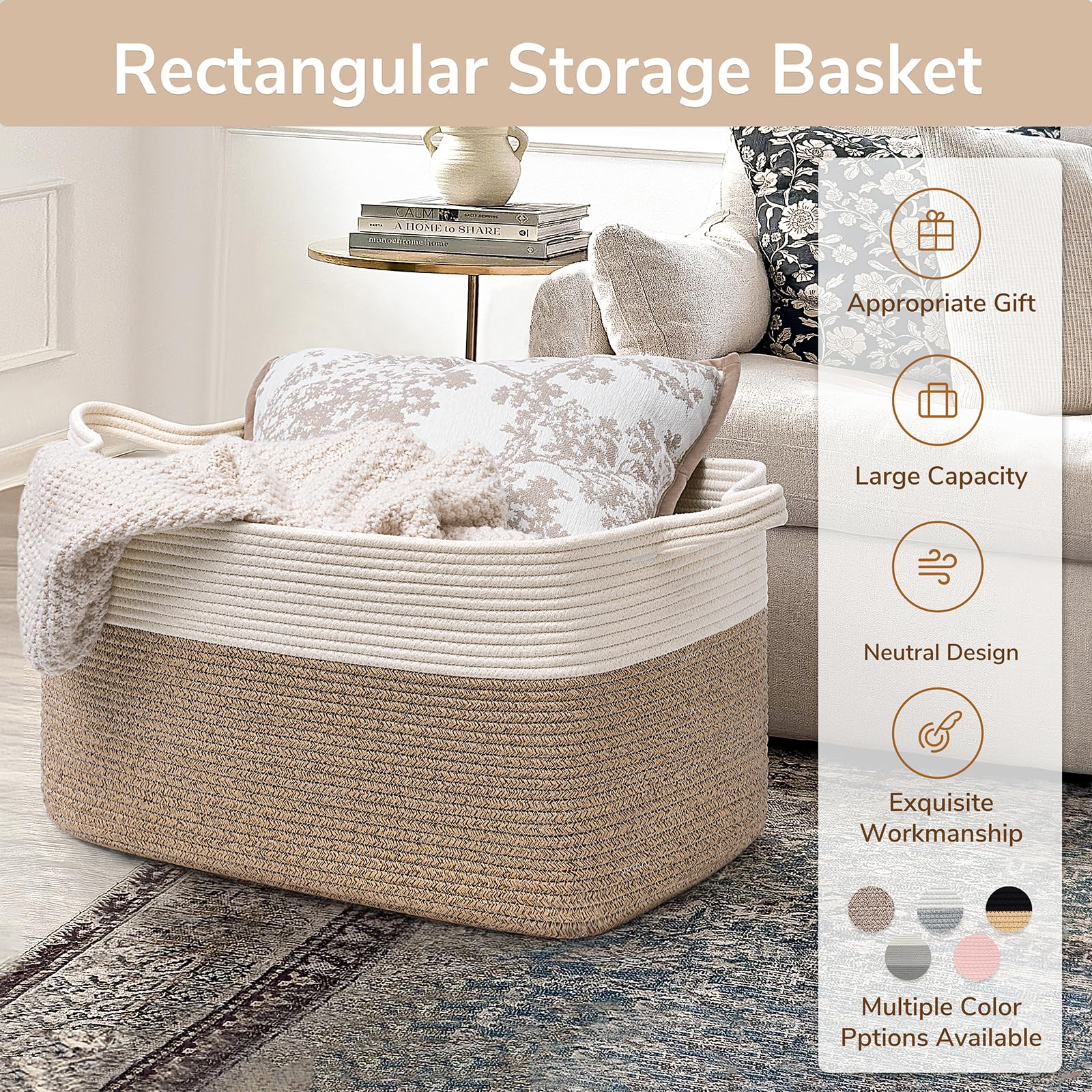 Goodpick blanket basket in nursery for safe, tidy storage