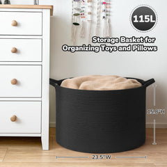 Goodpick blanket storage basket ideal for throws and blankets.