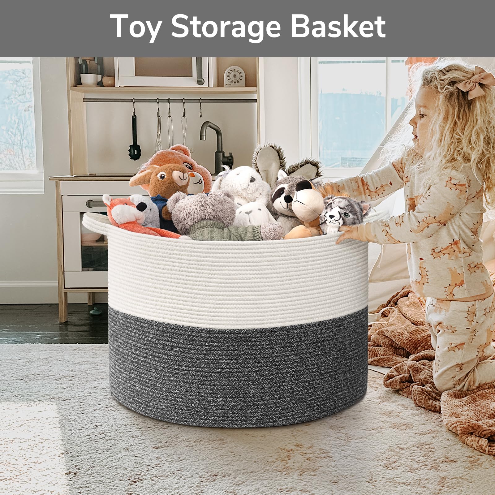 Goodpick blanket storage basket ideal for nursery toys and books.