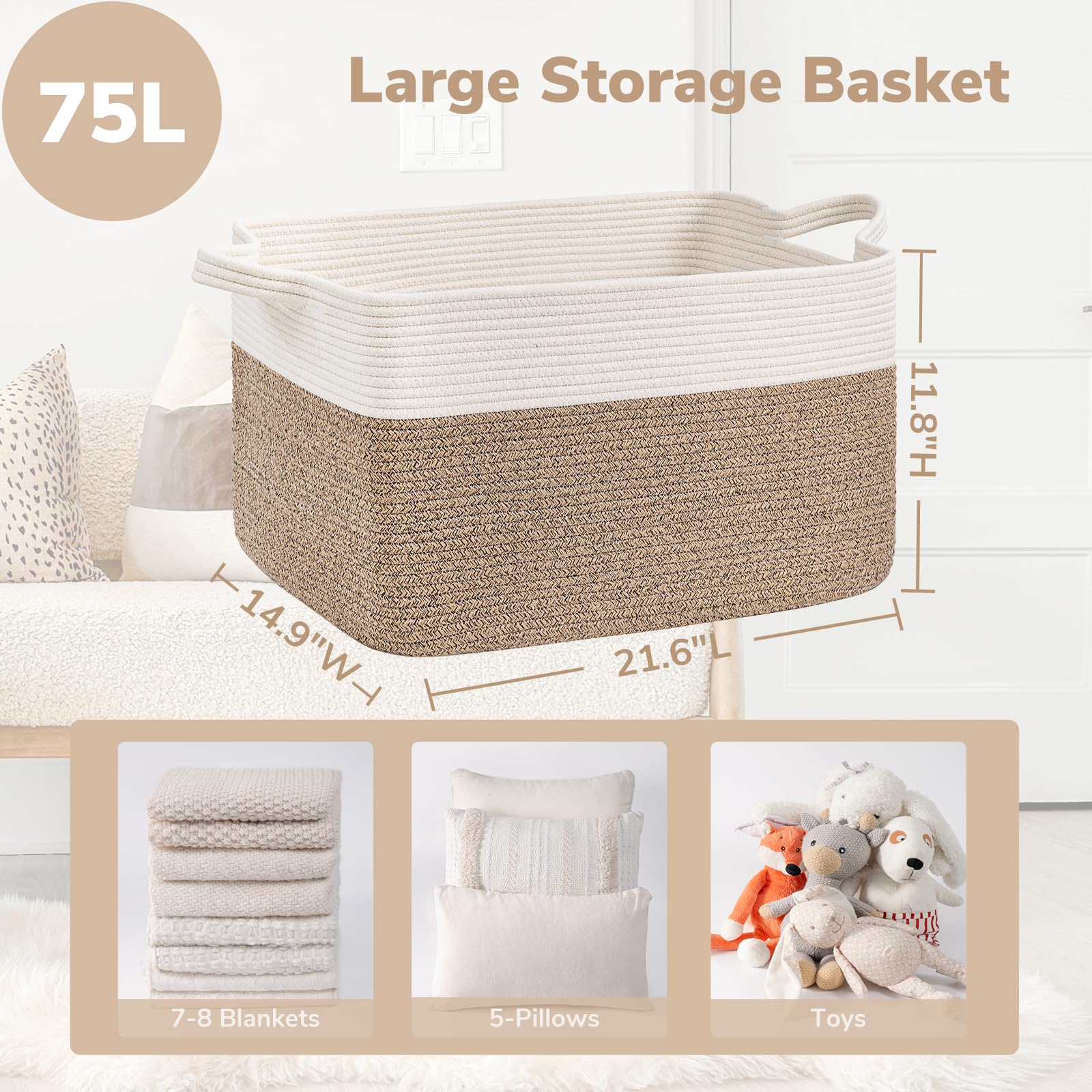 Goodpick cotton rope basket close-up highlighting soft material