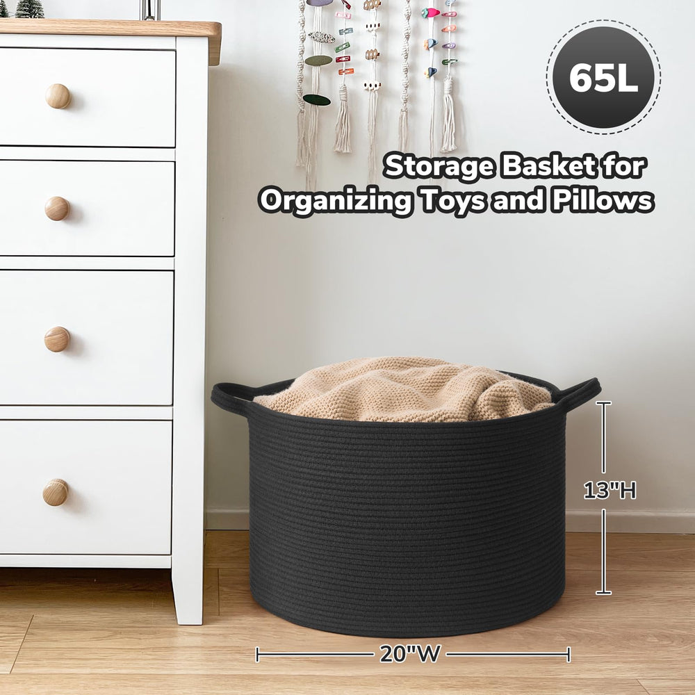Goodpick cotton rope basket showcasing soft material suitable for households with kids and pets