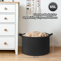 Goodpick cotton rope basket showcasing soft material suitable for households with kids and pets