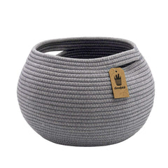 Goodpick round cotton rope basket gray stores towels neatly.