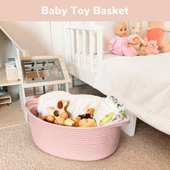 Goodpick decorative basket with handles complements living room decor while organizing essentials