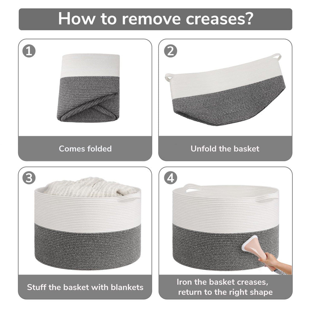 Goodpick easy-care blanket basket; hand wash or gentle cycle.