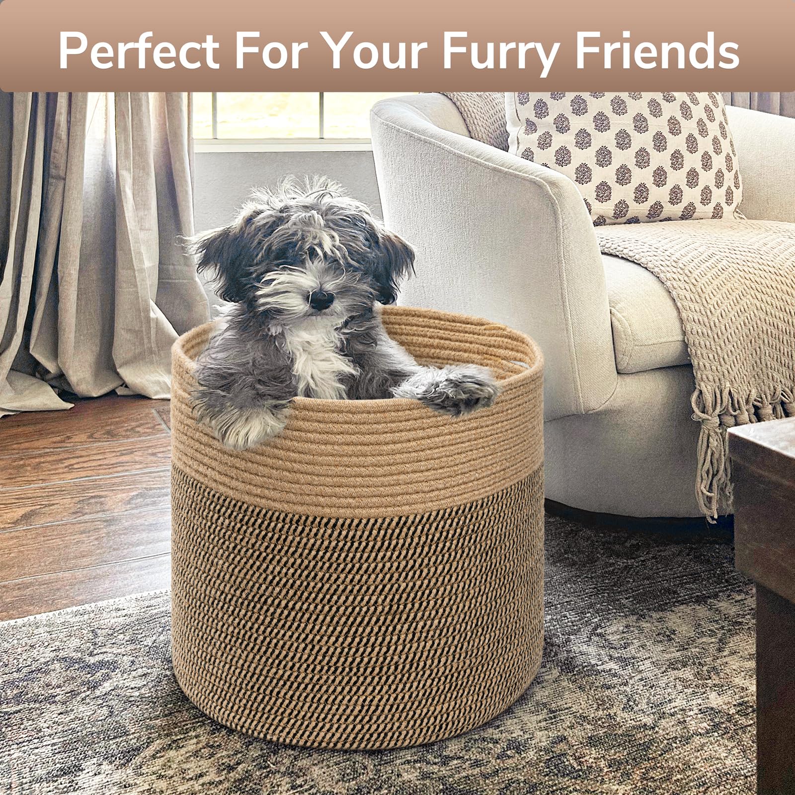 Goodpick extra-large 15.8x13.8 inch basket fits blankets.
