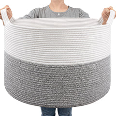 Goodpick Extra Large Rope Basket stores blankets neatly for easy access.