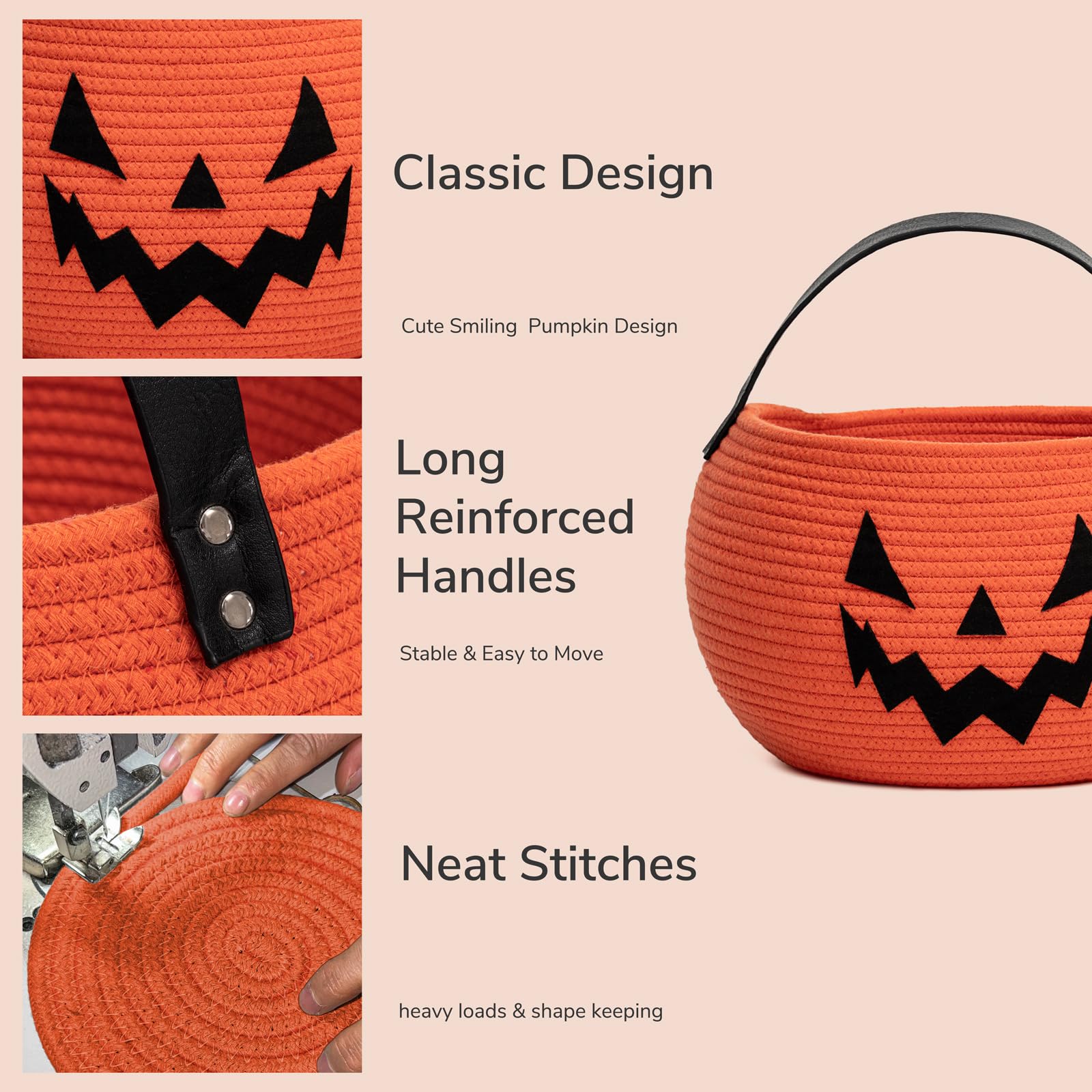 Goodpick foldable Halloween bucket stores flat and travels easily