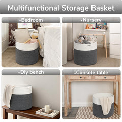 Goodpick rope basket gray doubles as a laundry bin.