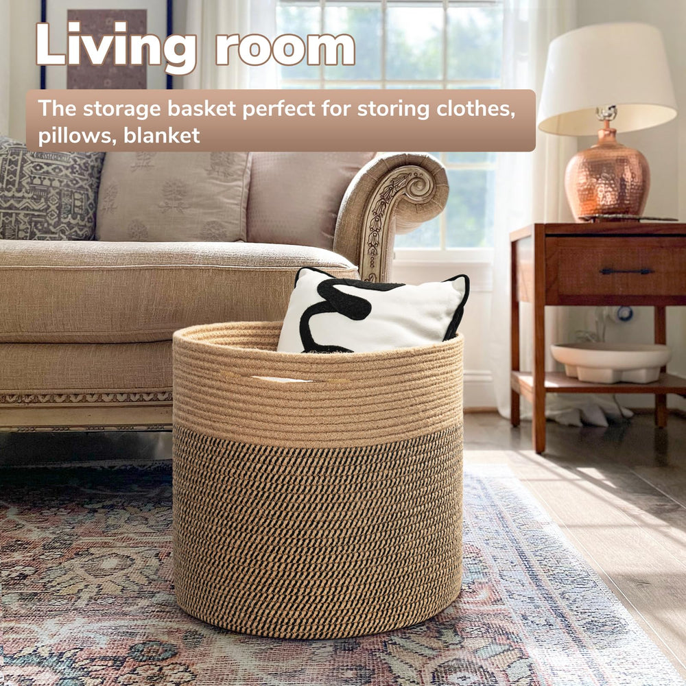 Goodpick basket stores toys with handles for easy moving.
