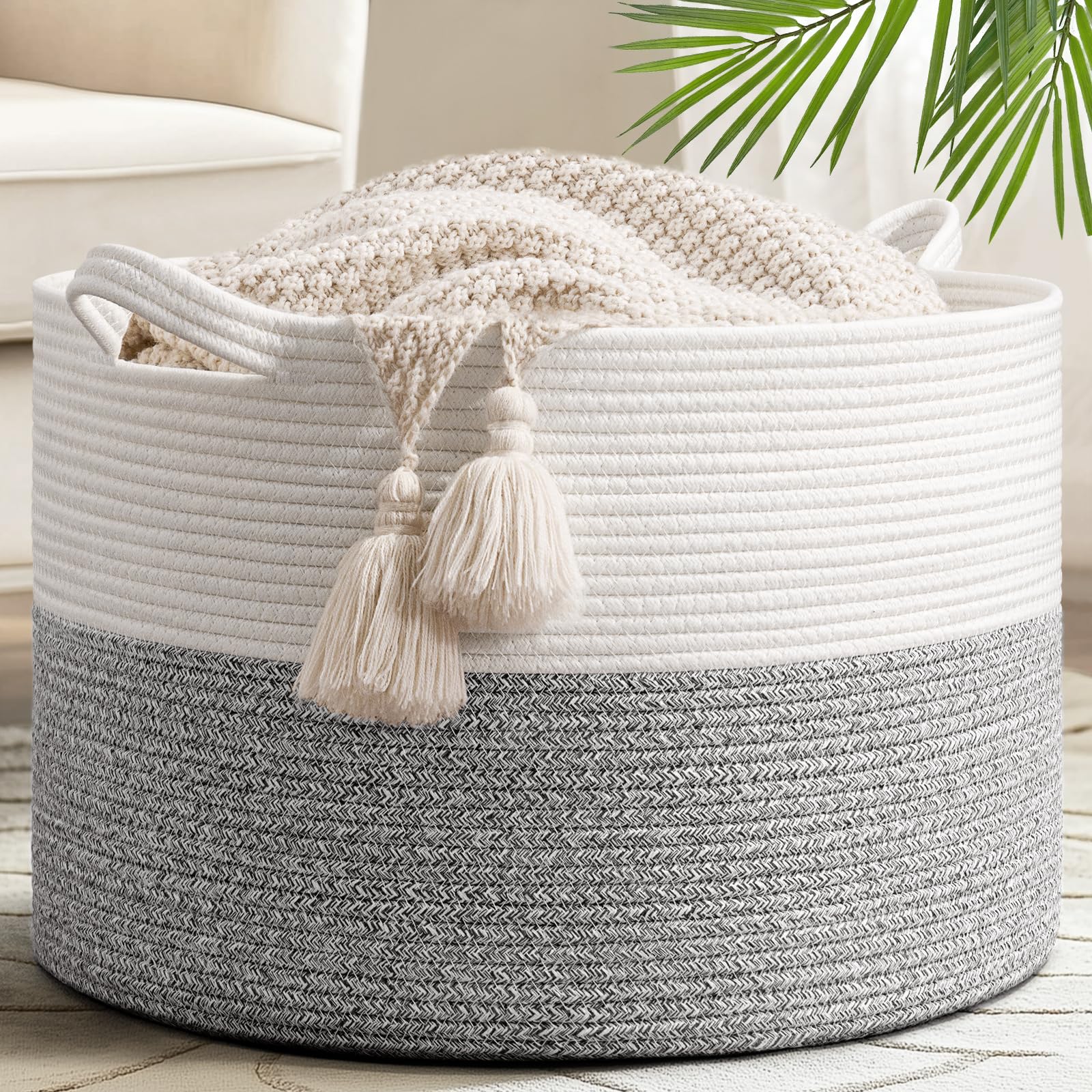 Goodpick large storage basket 65L for blankets and toys.