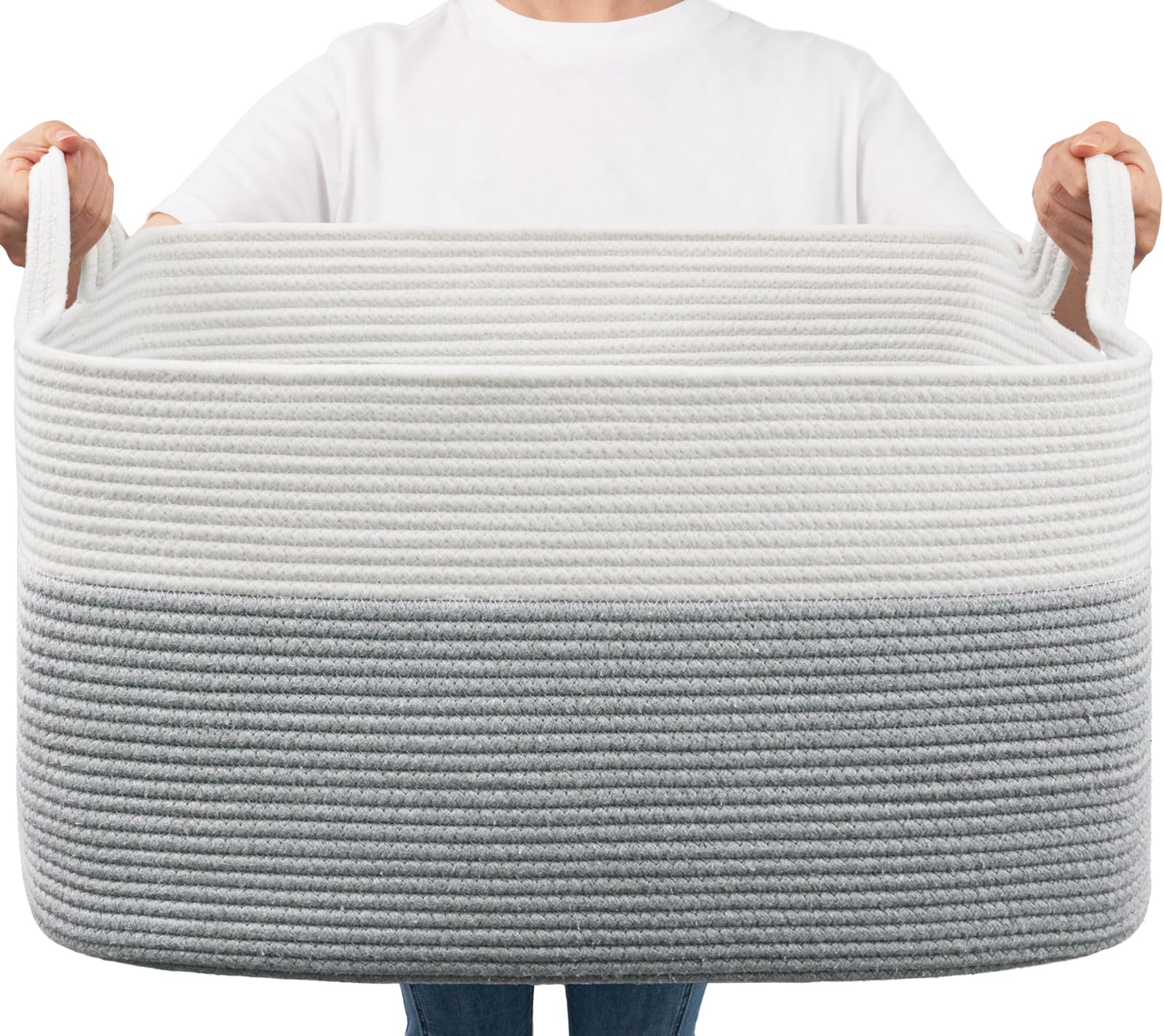 Goodpick large toy storage basket front view shows generous capacity for toys and blankets
