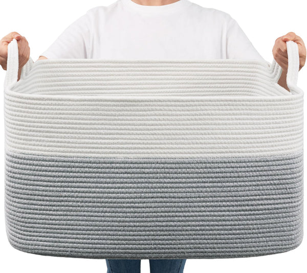 Goodpick large toy storage basket front view shows generous capacity for toys and blankets