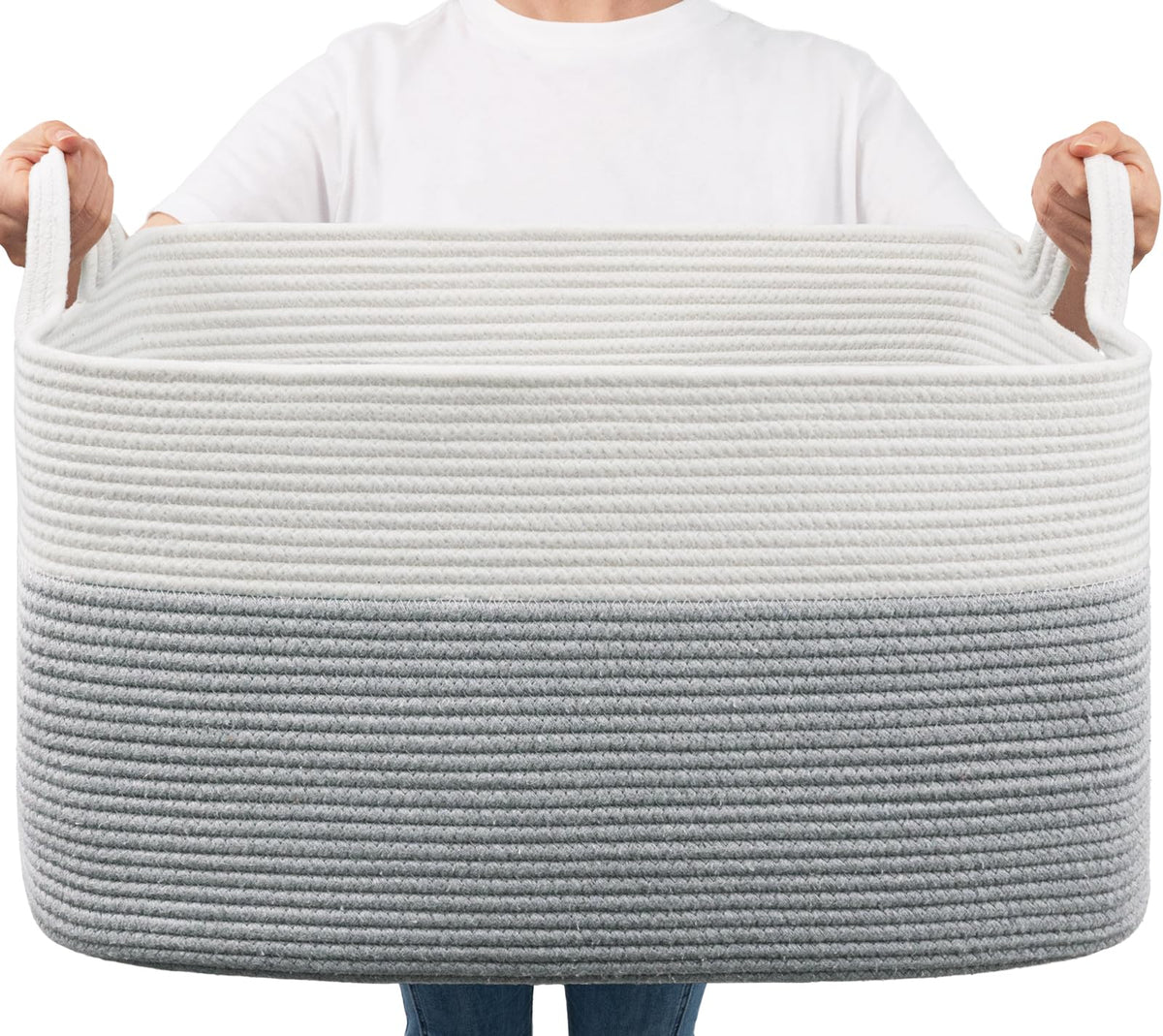 Goodpick large toy storage basket front view shows generous capacity for toys and blankets