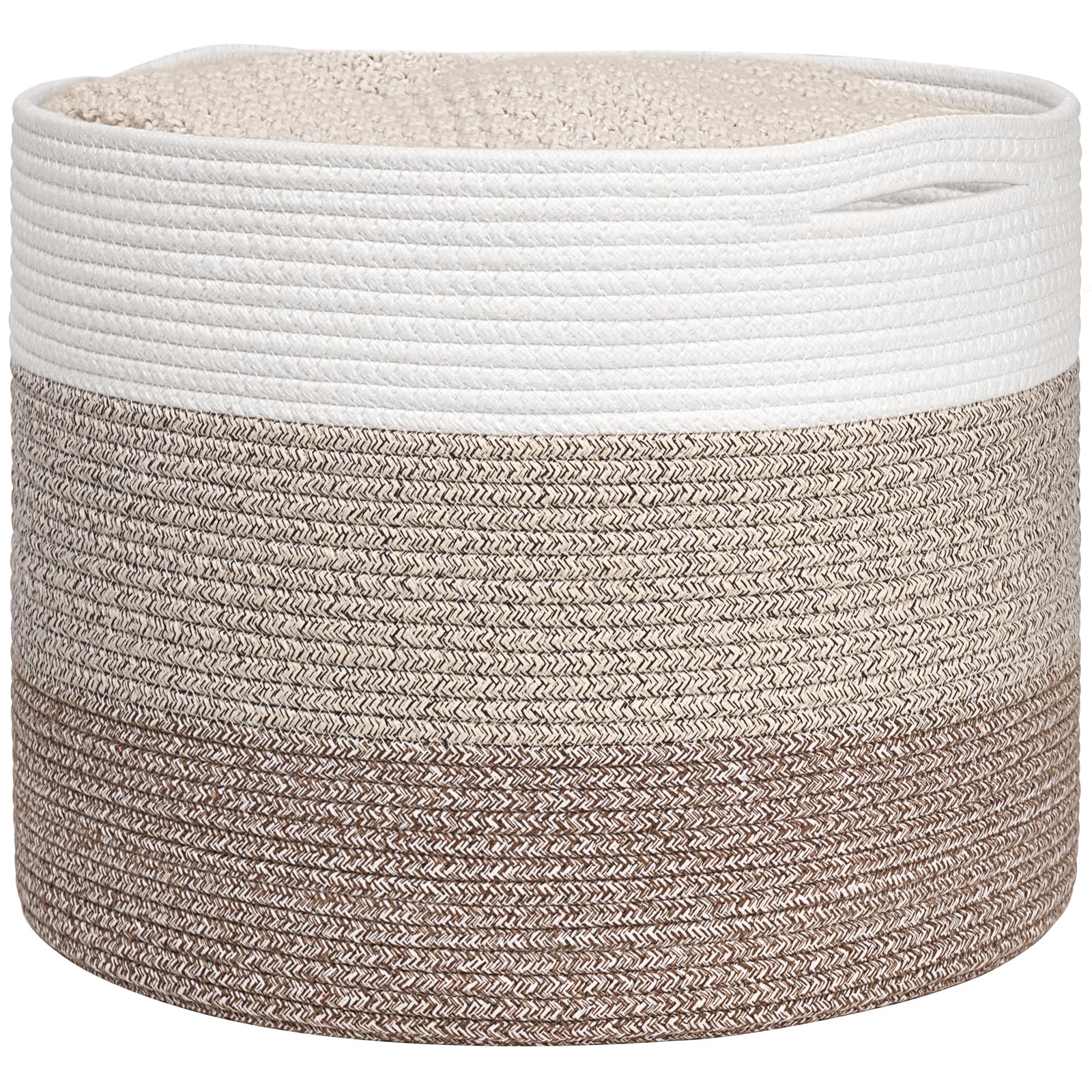 Goodpick large woven basket for blanket storage in the living room.