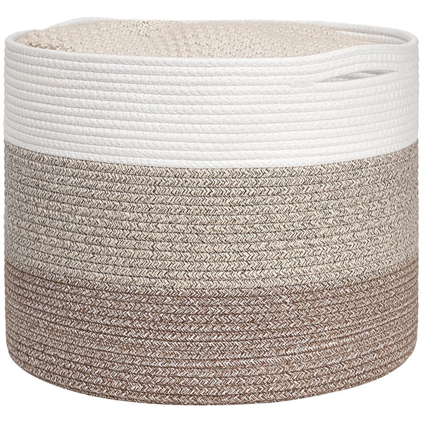 Goodpick large woven basket for blanket storage in the living room.