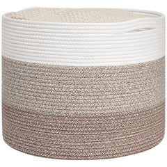 Goodpick large woven basket for blanket storage in the living room.