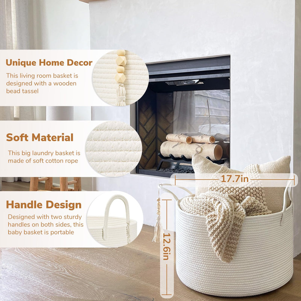 Goodpick decorative tassel basket adds a stylish touch to any room.
