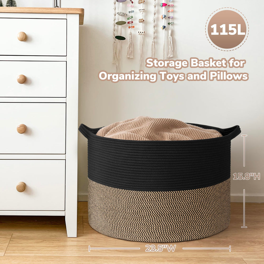 Goodpick neutral tone storage basket suited for any room decor.