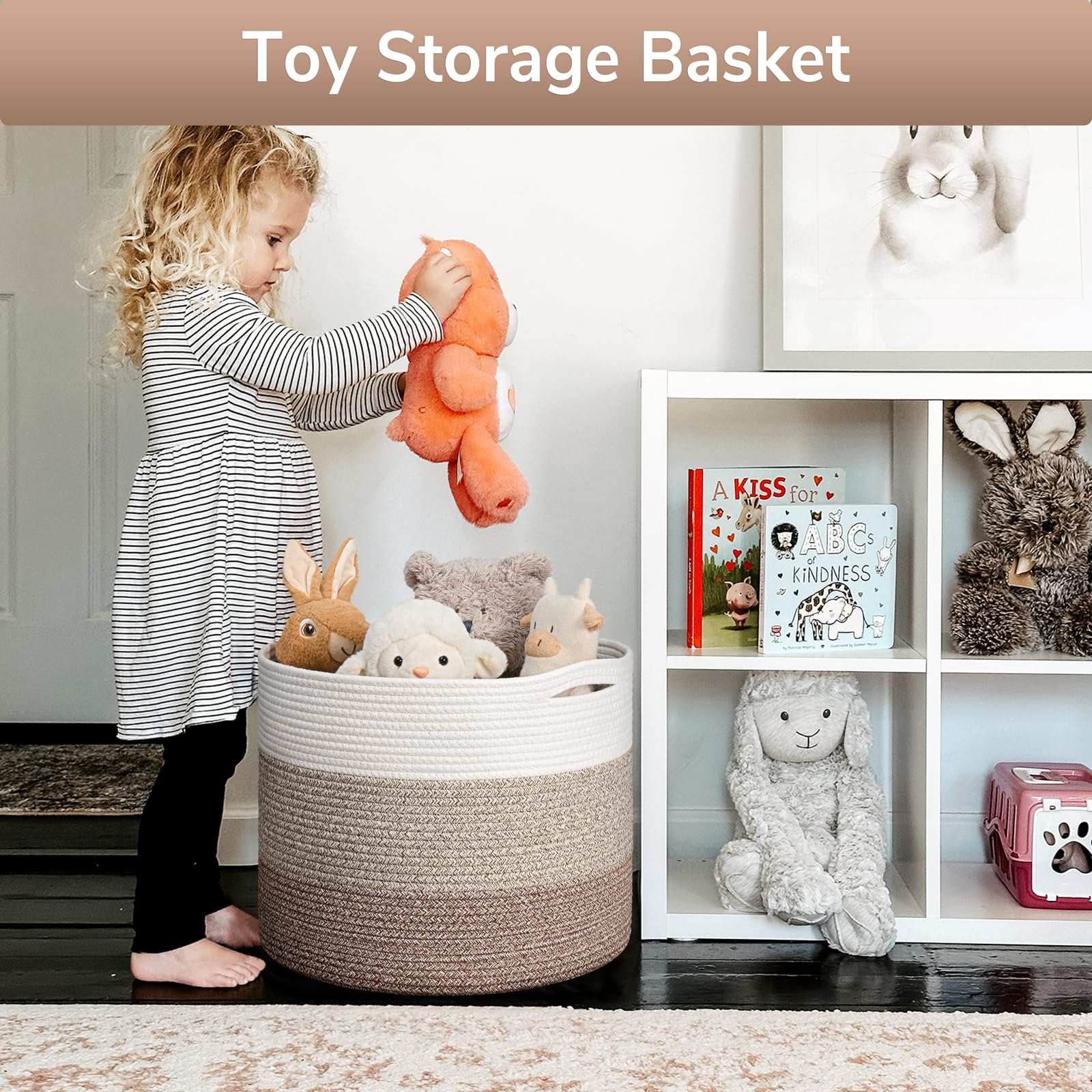Goodpick neutral-tone woven basket complements a modern home decor.