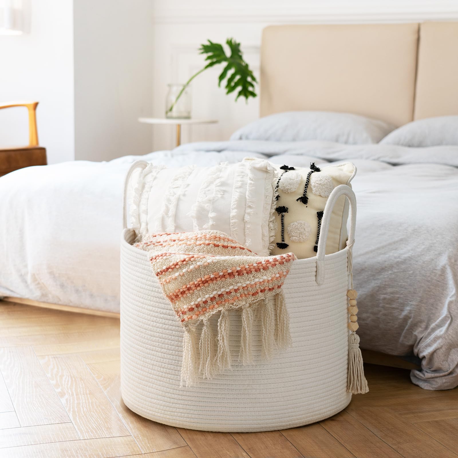 Goodpick nursery storage basket ships folded but reshapes easily.