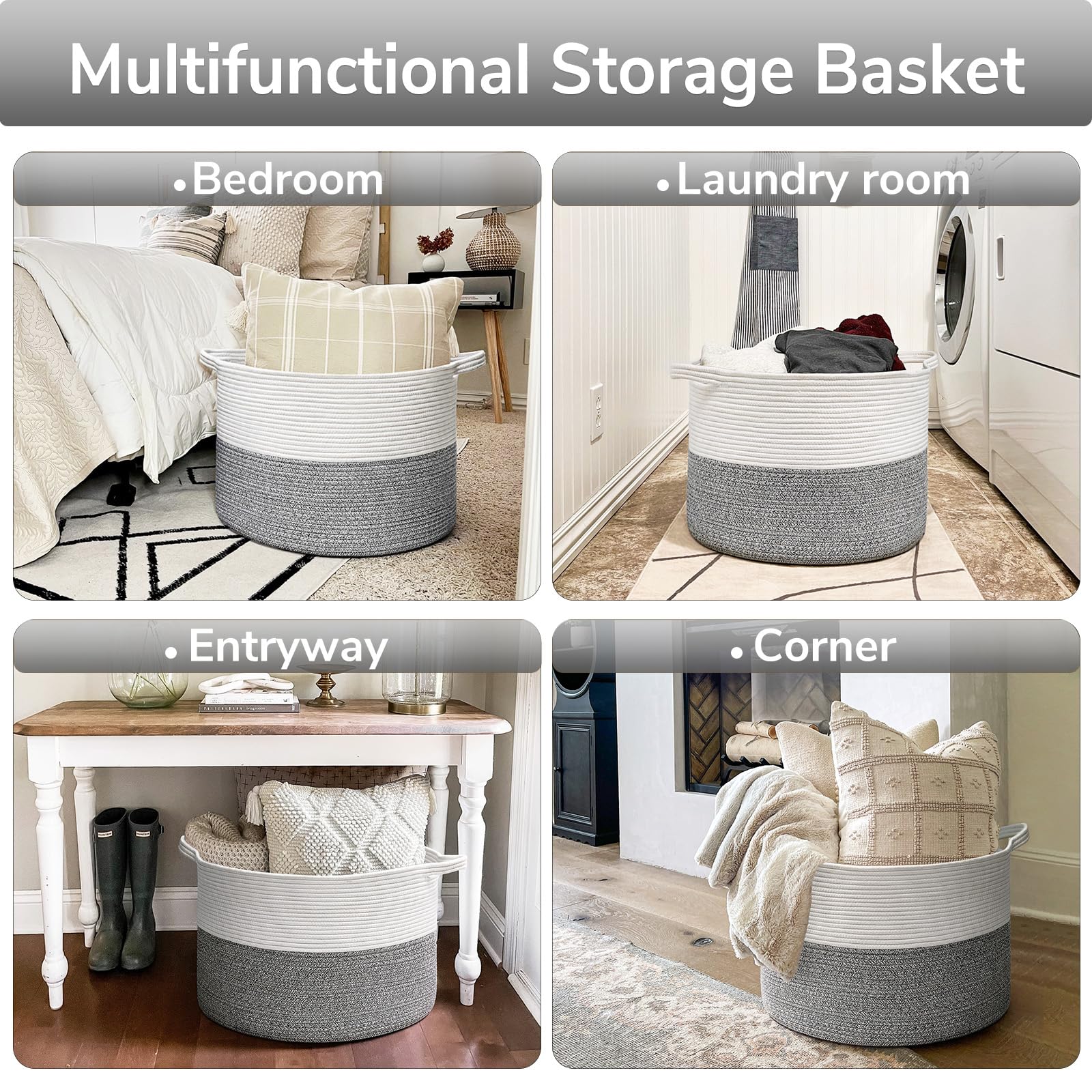 Goodpick rope basket handles offer portable organization on the go.