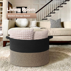 Goodpick rope basket with two handles for moving blankets and toys.