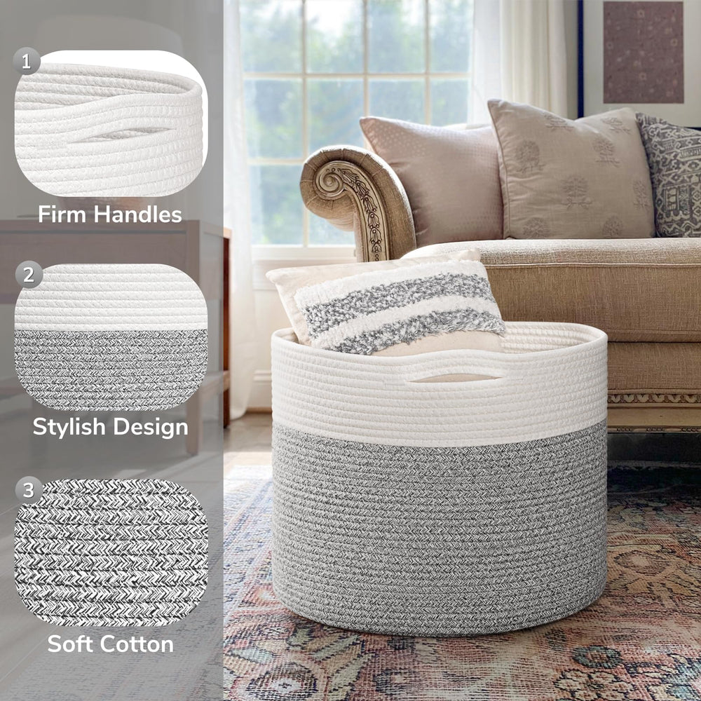 Goodpick soft cotton basket adds chic neutral decor