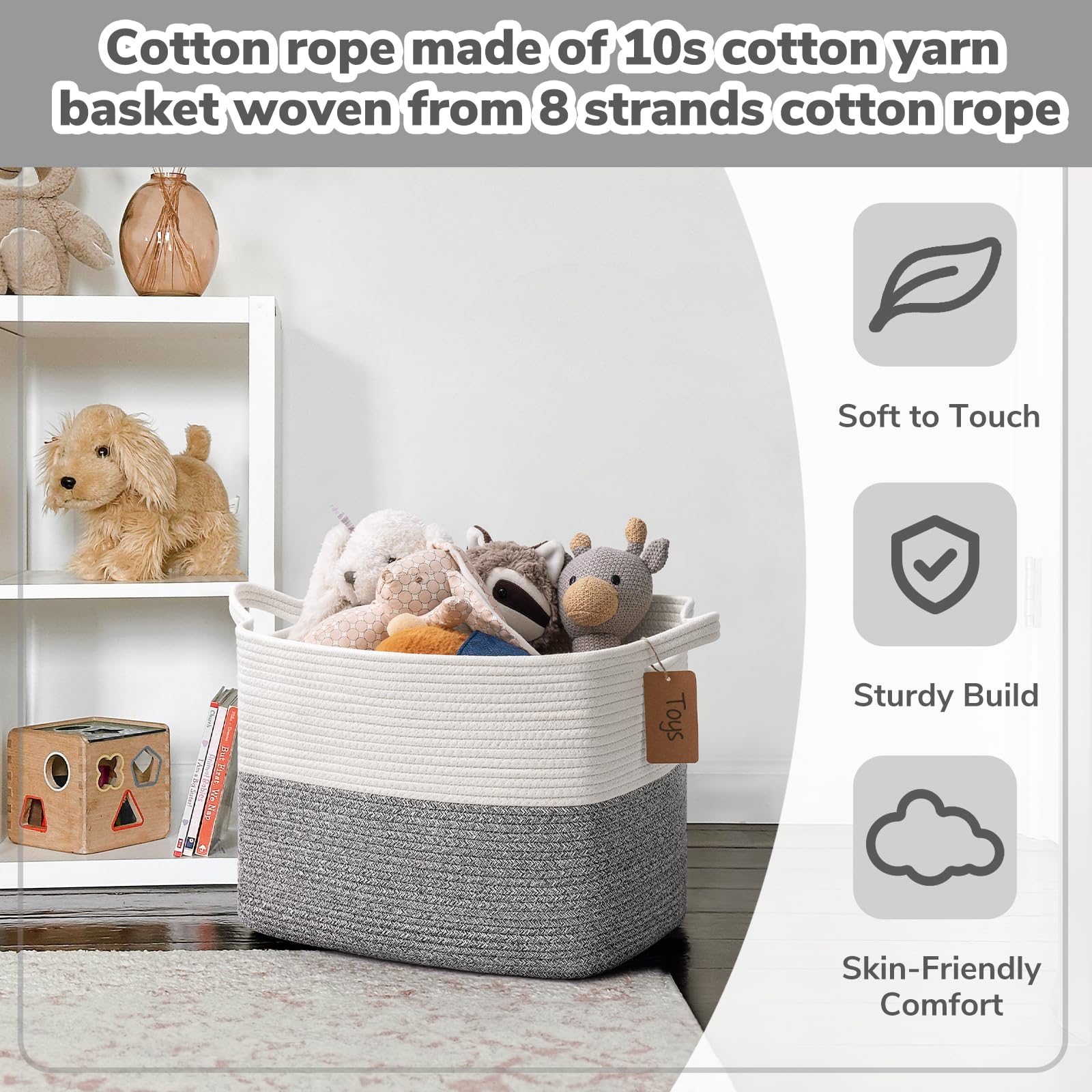 Goodpick soft-material cotton rope basket safe for families and pets.