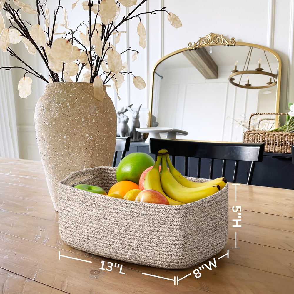 Goodpick basket with sturdy side handles eases transport across rooms.