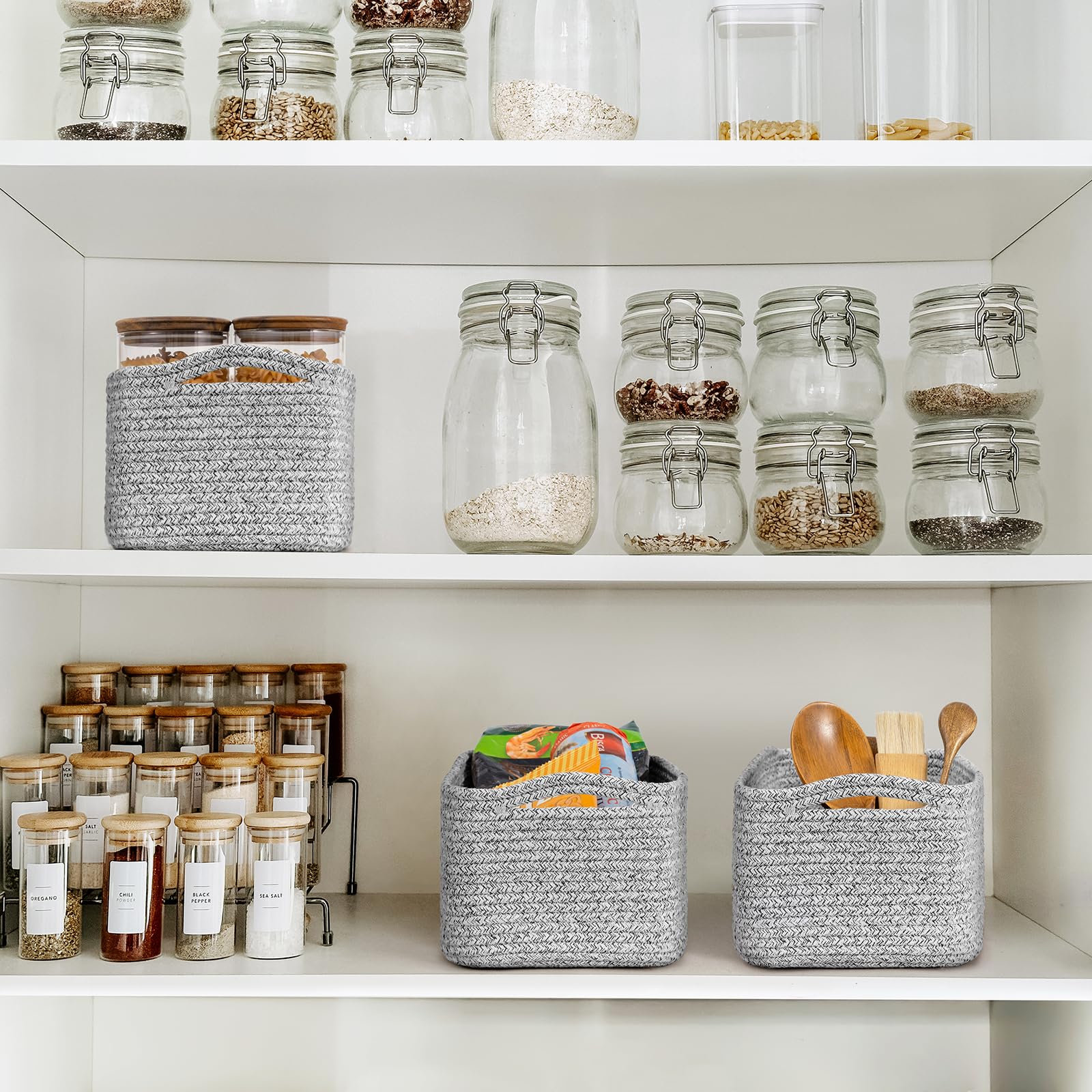 Goodpick baskets in white and gray suit nurseries and décor