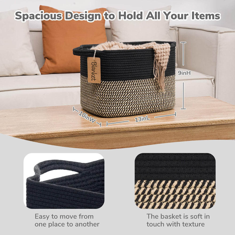 Goodpick towel basket in cotton rope for bathroom organization.