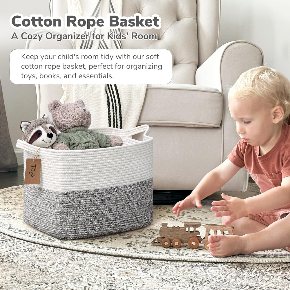 Goodpick toy basket with handles keeps toys organized and easy to grab.